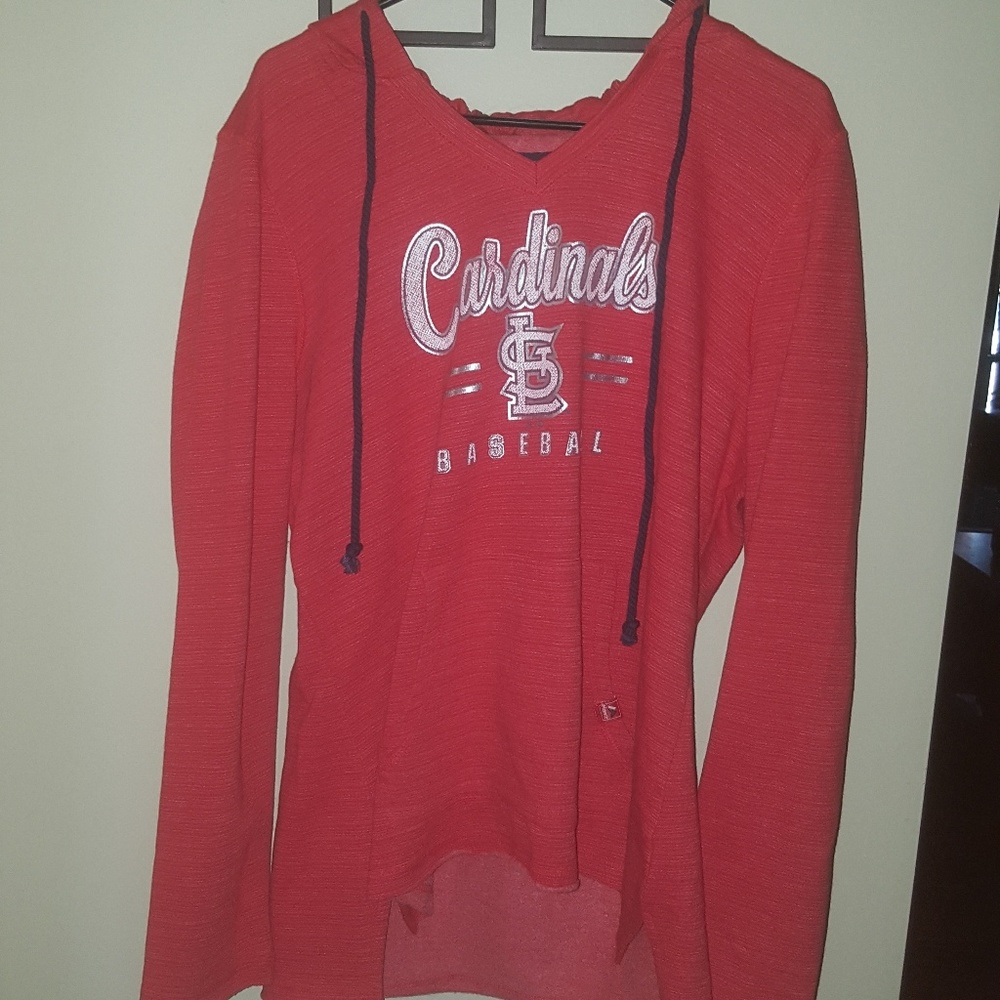 STL CARDINAL HOODIE DISTRESSED